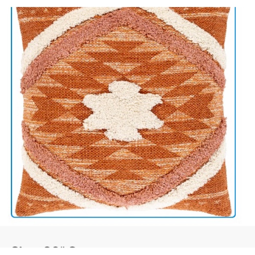 Pillow Set of 2 Burnt Orange Geometric Design